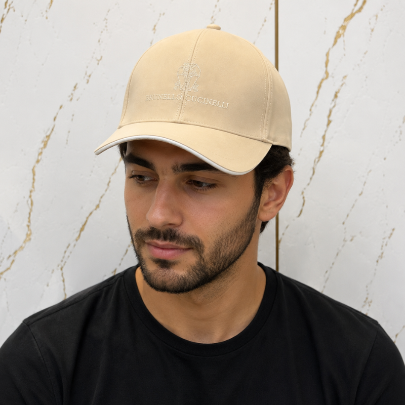 Bru_nello Cuci_nelli Premium Beige Baseball Cap