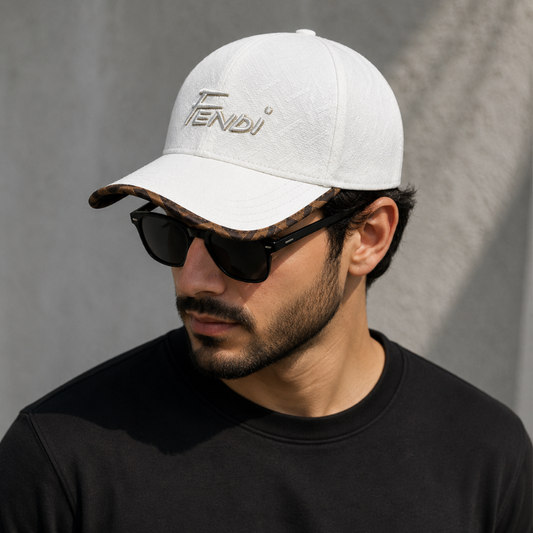 Fe_ndi Wh_ite Luxury Baseball Cap – Premium Designer Style