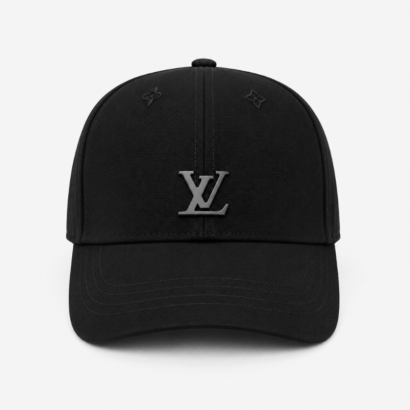 Lu_xury Bl_ack Monogram Baseball Cap | Premium Adjustable Unisex Cap