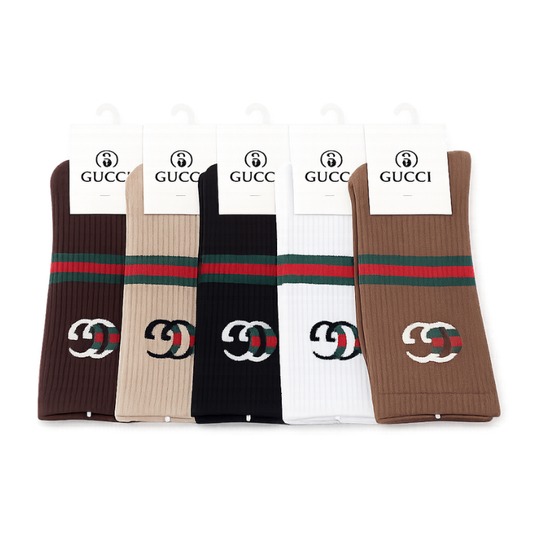 Lux_ury Rib_bed Crew Socks Combo Pack (5 Pairs) | Soft Cotton Stretch | Premium Everyday Socks