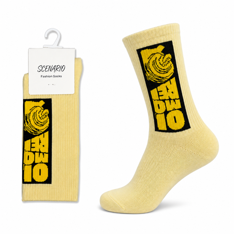 Sce_nario_Gra_phic Printed Crew Socks Combo Pack of 5 | Premium Cotton Stretch Socks for Men & Women | Casual & Streetwear Fashion Socks