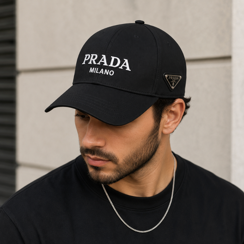 Pre_mium Black Embroidered Baseball Cap | Adjustable Unisex Casual Luxury Cap