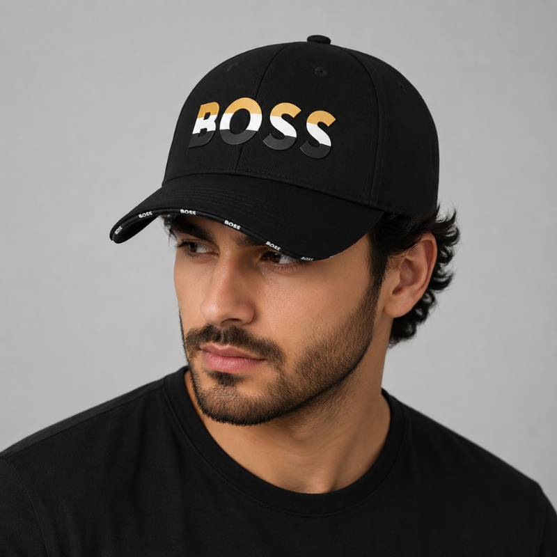 BO_SS Pre_mium Black Baseball Cap for Men | Adjustable Casual Sports Cap | Stylish Unisex Cap