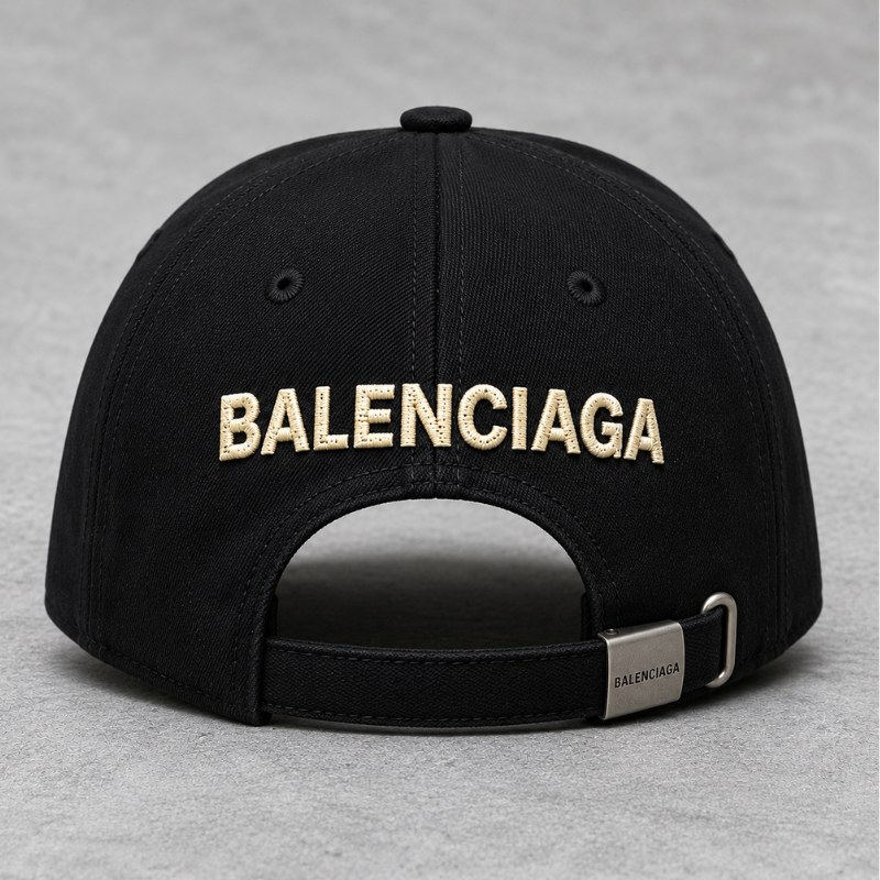 Balen_ciaga Style Premium Black Baseball Cap for Men | Adjustable Cotton Casual Sports Cap | Unisex