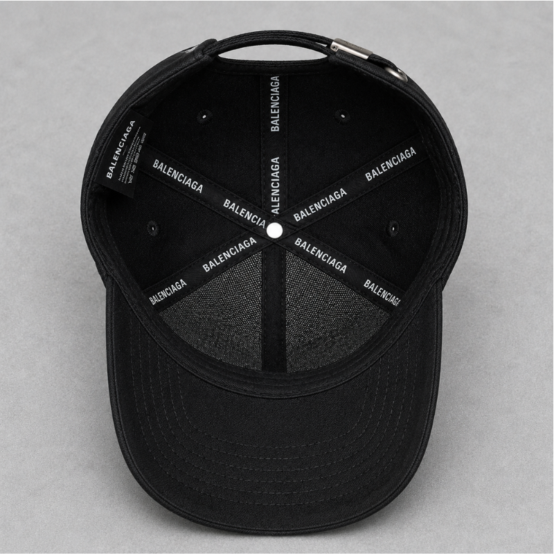 Balen_ciaga Style Premium Black Baseball Cap for Men | Adjustable Cotton Casual Sports Cap | Unisex