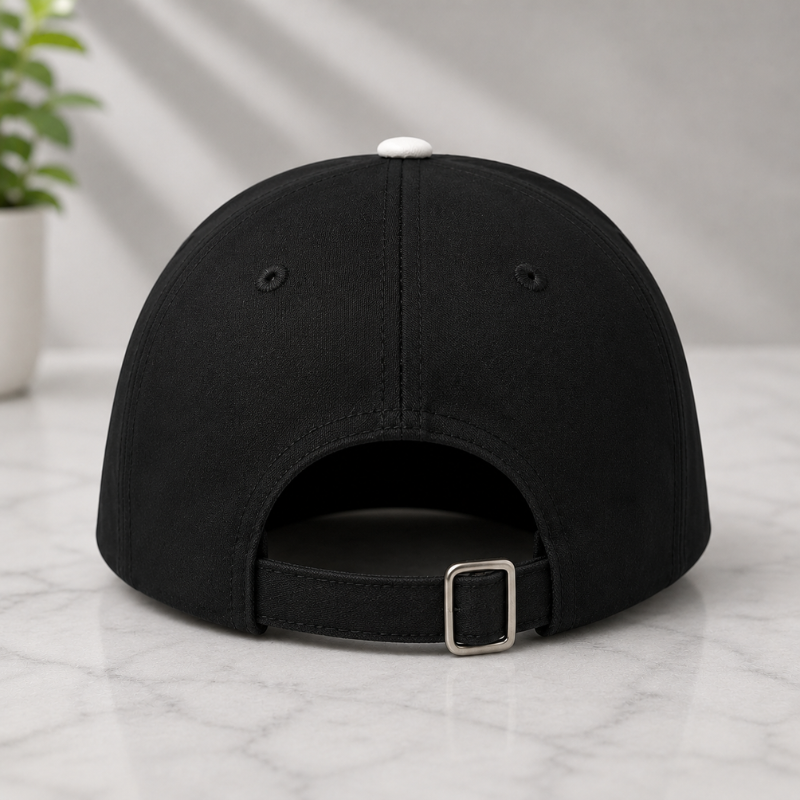 Pre_mium Black Adjustable Baseball Cap for Men & Women | Embroidered Logo | Casual Streetwear Sports Cap