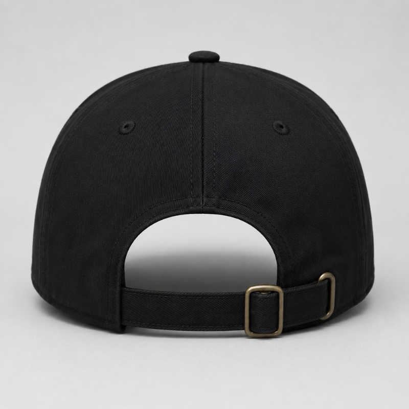 M_en's_Premium Black Embroidered Baseball Cap | Adjustable Casual Sports Cap