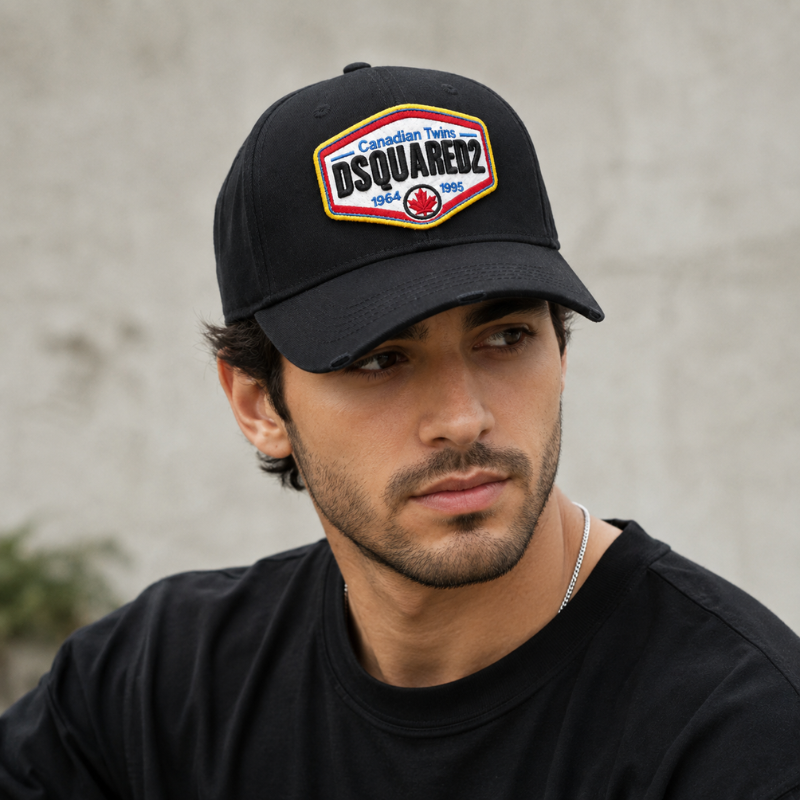 M_en's_Premium Black Embroidered Baseball Cap | Adjustable Casual Sports Cap