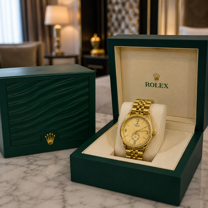 Ro_lex_Luxury Gold Stainless Steel Analog Watch for Men | Premium Classic Wrist Watch