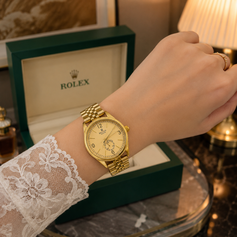 Ro_lex_Luxury Gold Stainless Steel Analog Watch for Men | Premium Classic Wrist Watch