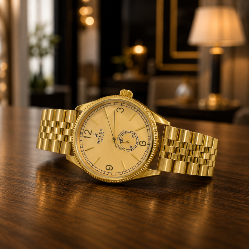 Ro_lex_Luxury Gold Stainless Steel Analog Watch for Men | Premium Classic Wrist Watch