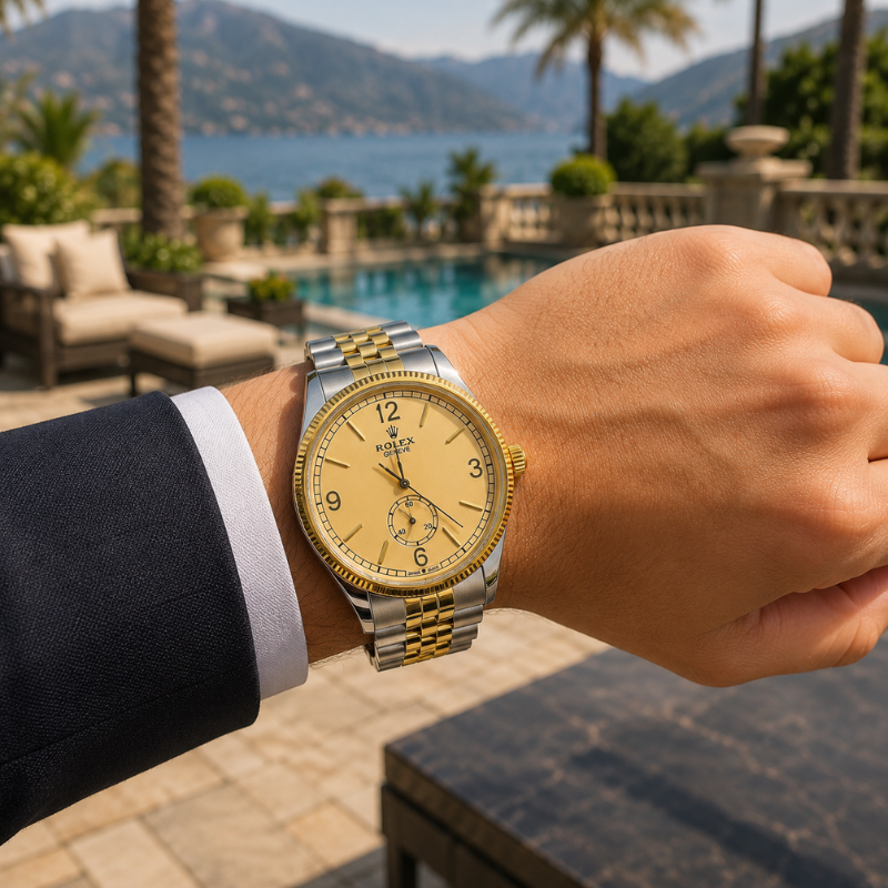 Ro_lex Luxury Two-Tone Gold & Silver Analog Watch for Men | Premium Stainless Steel Wrist Watch