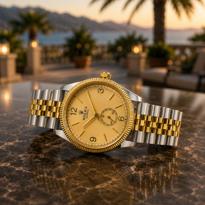 Ro_lex Luxury Two-Tone Gold & Silver Analog Watch for Men | Premium Stainless Steel Wrist Watch
