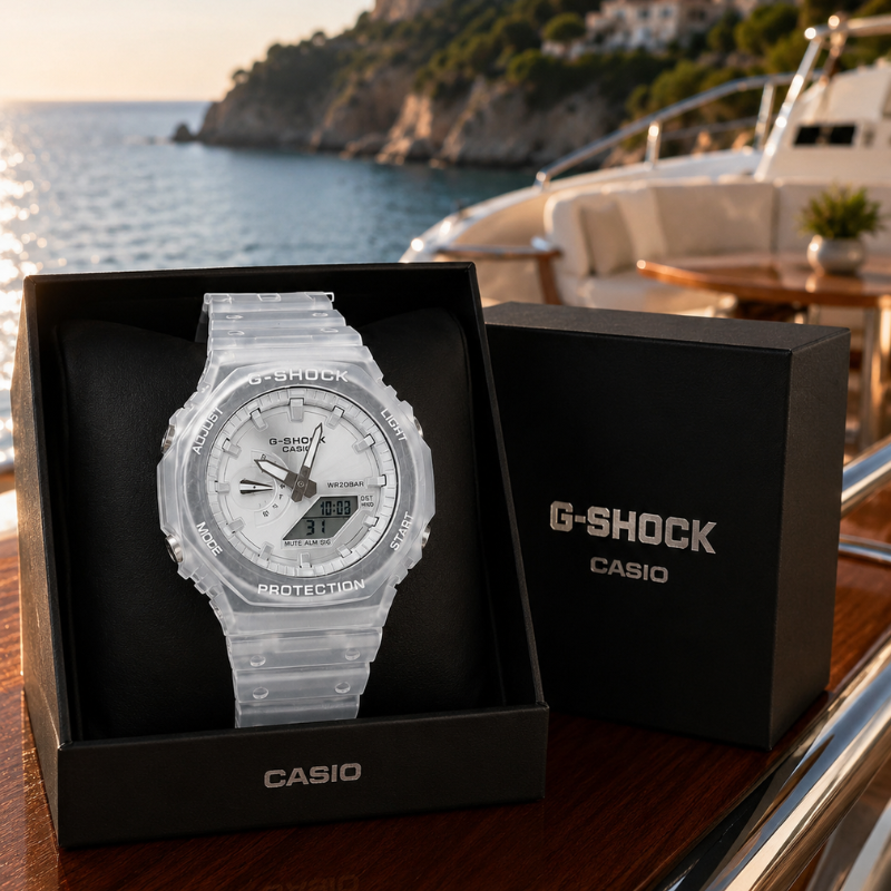 Ca_sio _G-Sho_ck Transparent Analog-Digital Watch for Men | Shock Resistant | 20 Bar Water Resistant