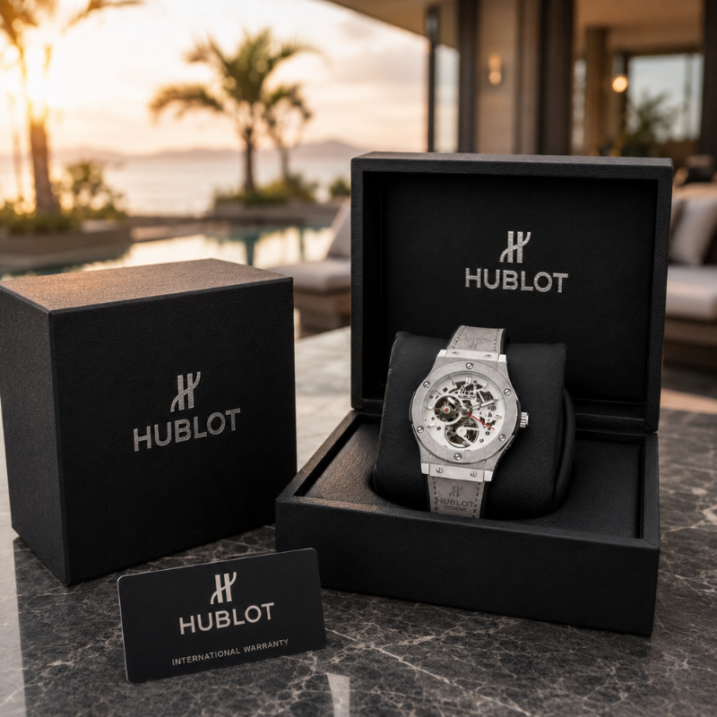 Hu_blot Ske_leton Dial Automatic Watch for Men | Luxury Mechanical Wrist Watch | Premium Rubber Strap