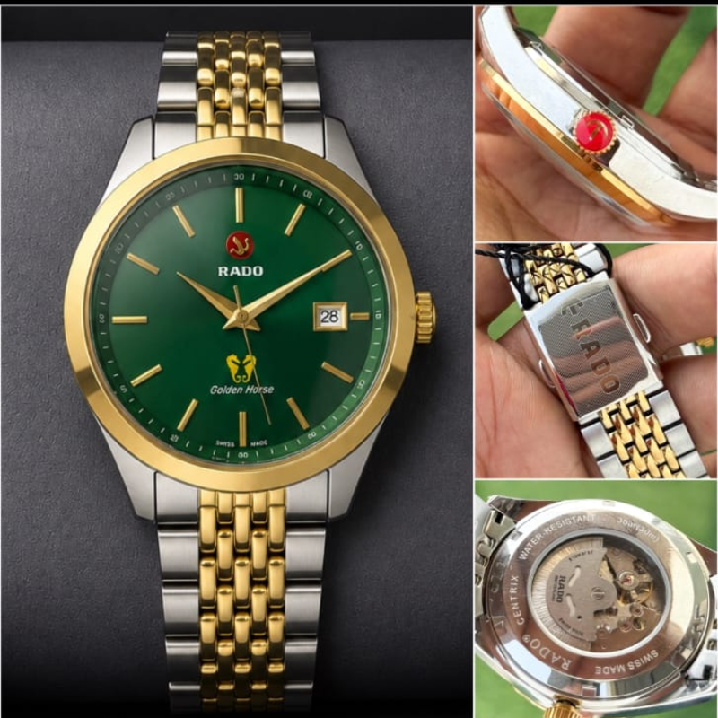 RA_DO Golden Horse Automatic Green Dial Two-Tone Stainless Steel Men's Watch