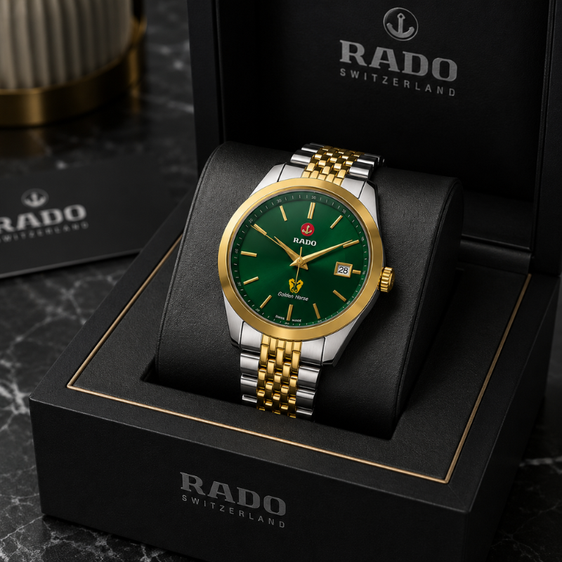 RA_DO Golden Horse Automatic Green Dial Two-Tone Stainless Steel Men's Watch