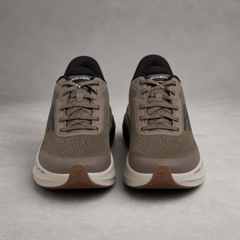 Ske_chers Hyper Burst Carbon Infused Men's Running Shoes – Taupe/Black