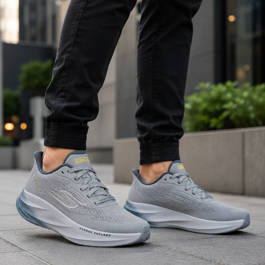 Ske_chers GoRun Hyper Burst Carbon Infused Grey Running Shoes