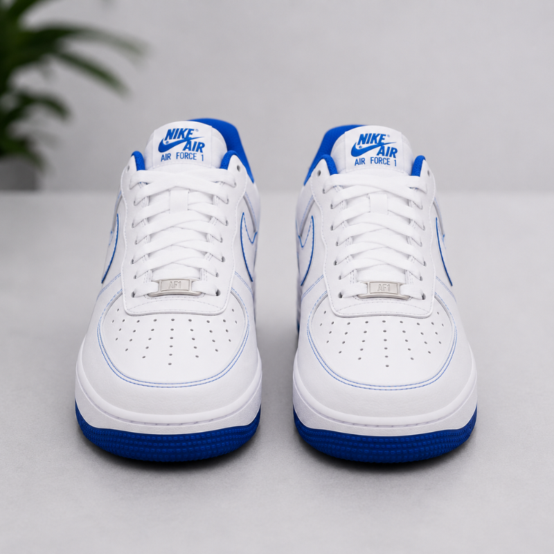 Ni_ke A_ir Force 1 Low White Blue Sneakers for Men | Premium Casual Shoes