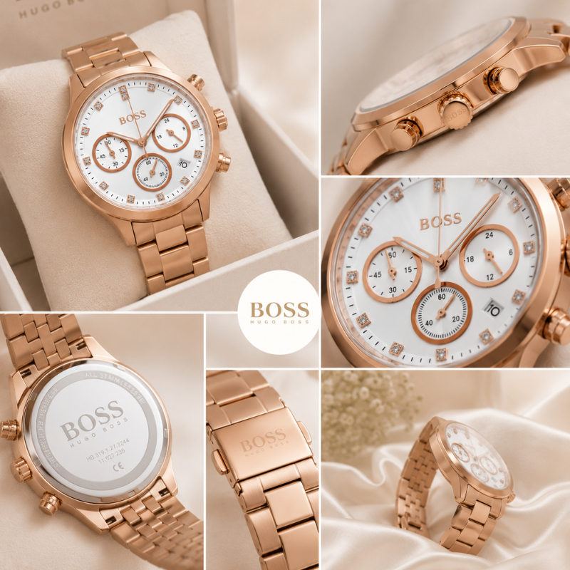 BO_SS Rose Gold Women's Chronograph Watch | Premium Stainless Steel Luxury Timepiece