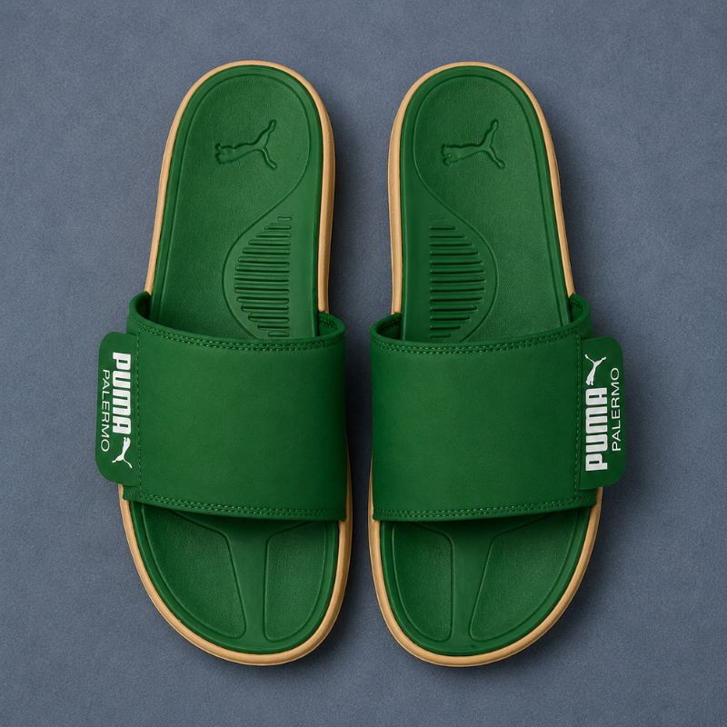 Pu_ma Palermo Unisex Comfort Slides | Premium Cushioned Slip-On Sandals | Green