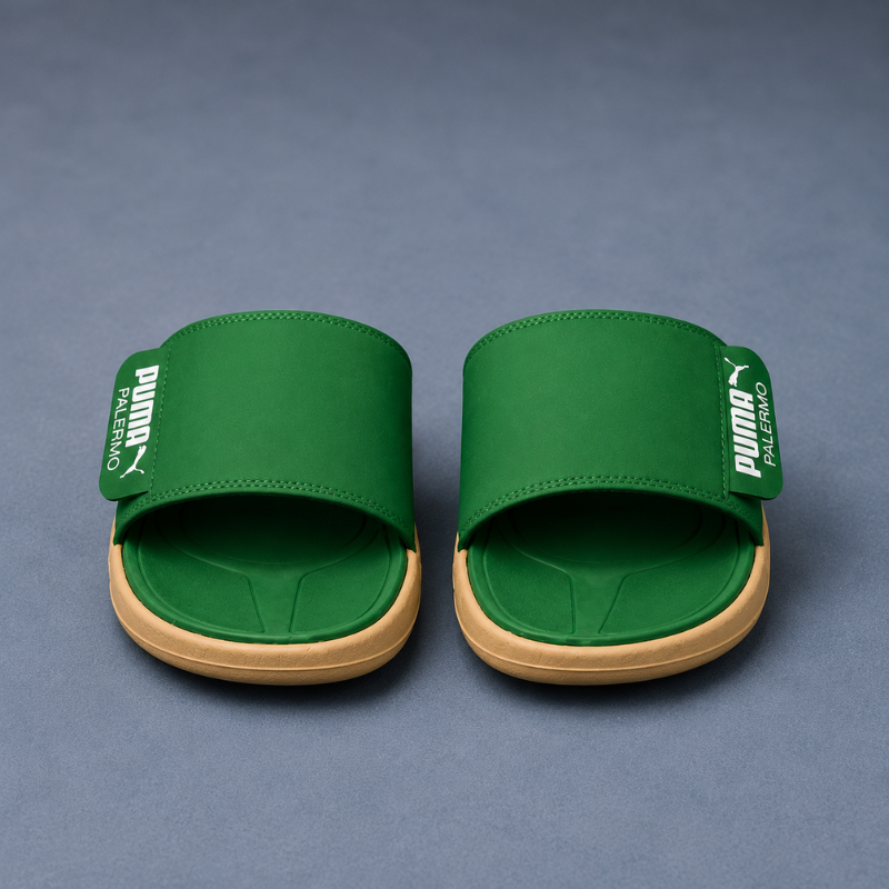 Pu_ma Palermo Unisex Comfort Slides | Premium Cushioned Slip-On Sandals | Green