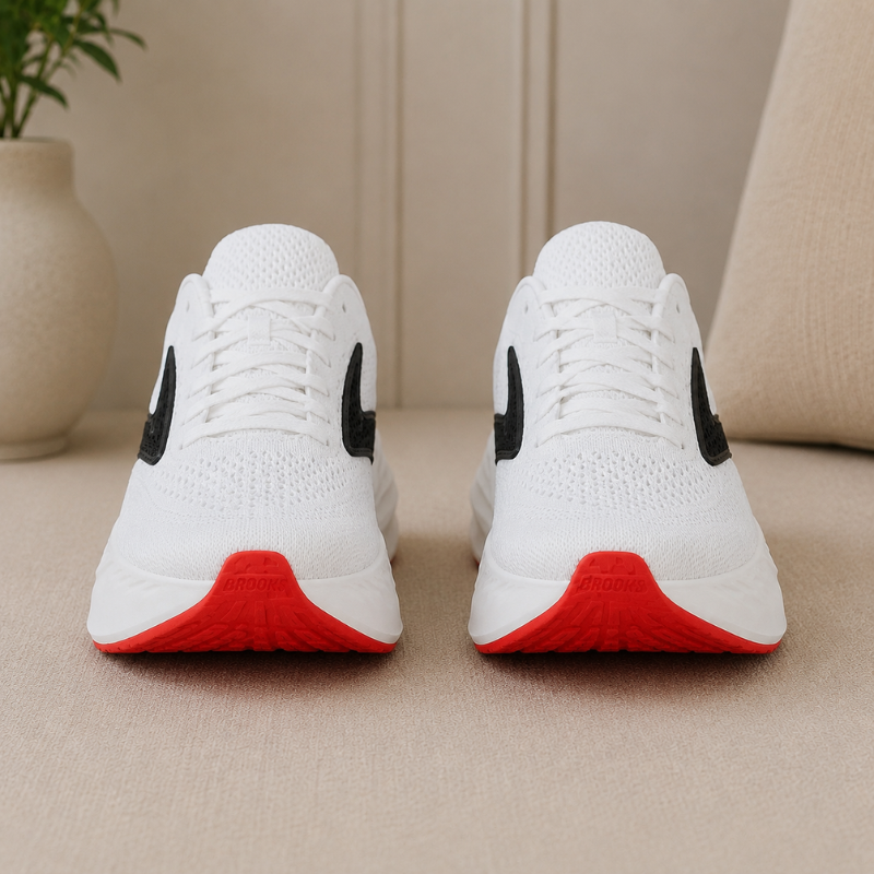 Bro_oks DNA Flash Running Shoes | Lightweight Cushioned Sports Sneakers | White/Black