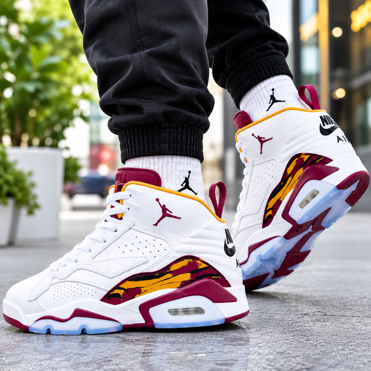 A_ir_Jor_dan 6 Retro High-Top Basketball Shoes | White/Maroon Premium Sneakers