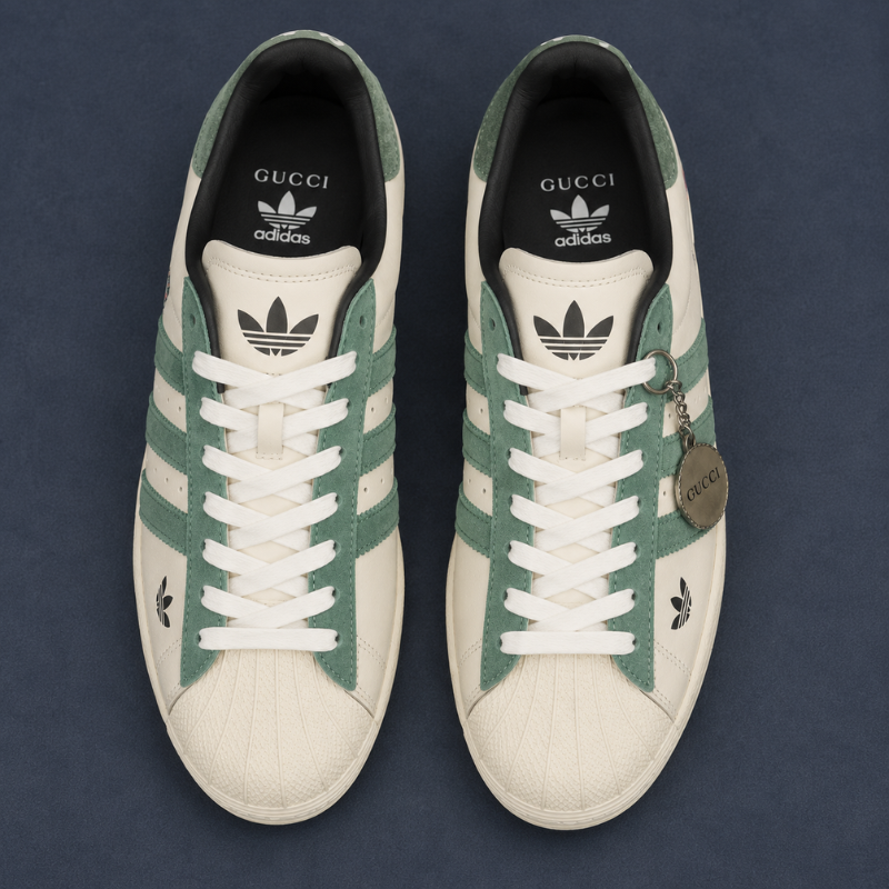 Adi_das x Gu_cci Superstar Green & White Premium Sneakers for Men