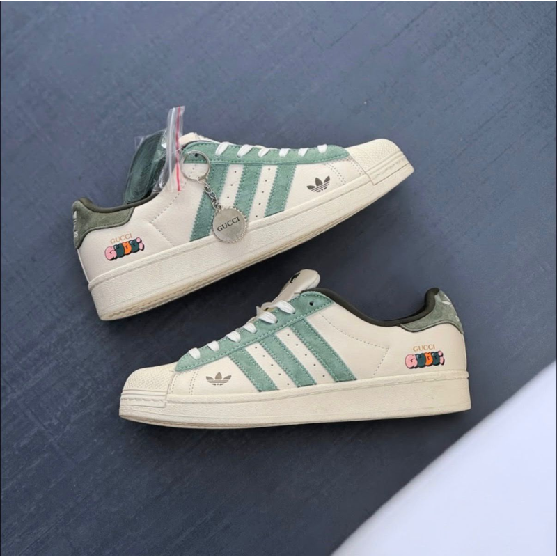 Adi_das x Gu_cci Superstar Green & White Premium Sneakers for Men