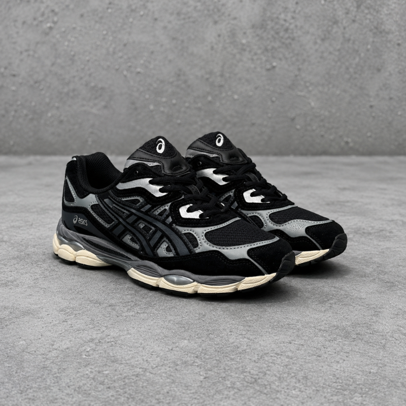 AS_ICS GEL-NYC Black Grey Premium Running Shoes for Men