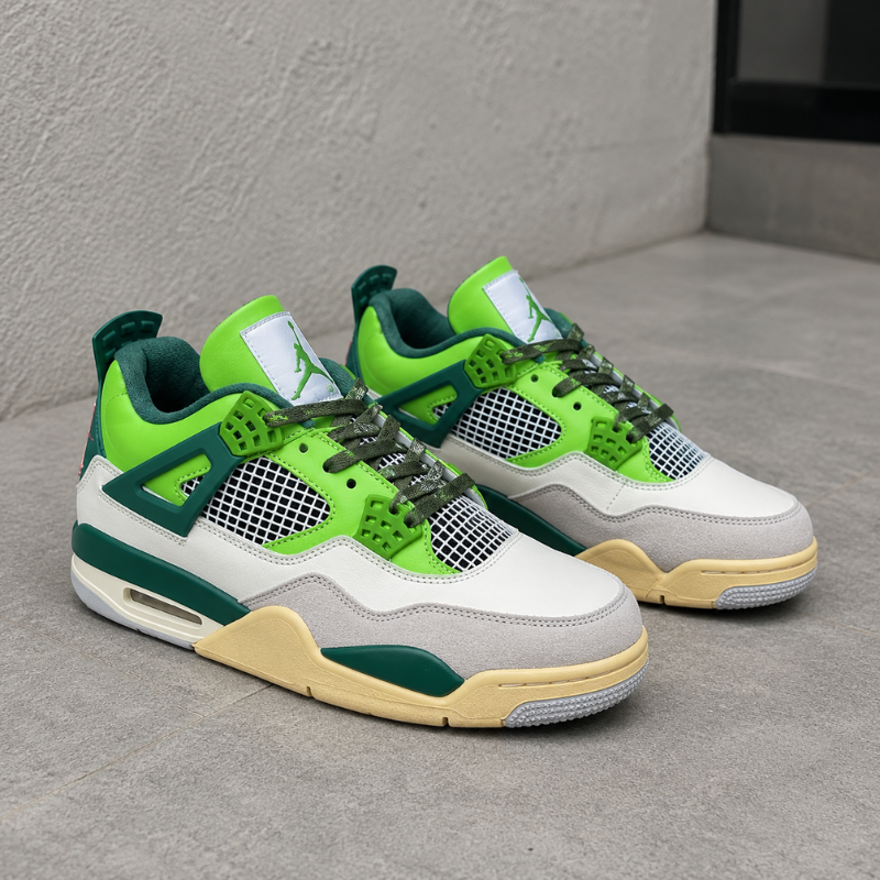 A_ir Jord_an 4 Green Glow Sneakers for Men