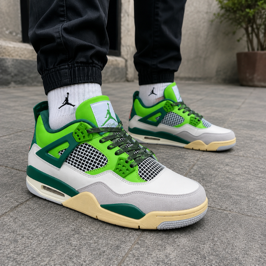 A_ir Jord_an 4 Green Glow Sneakers for Men