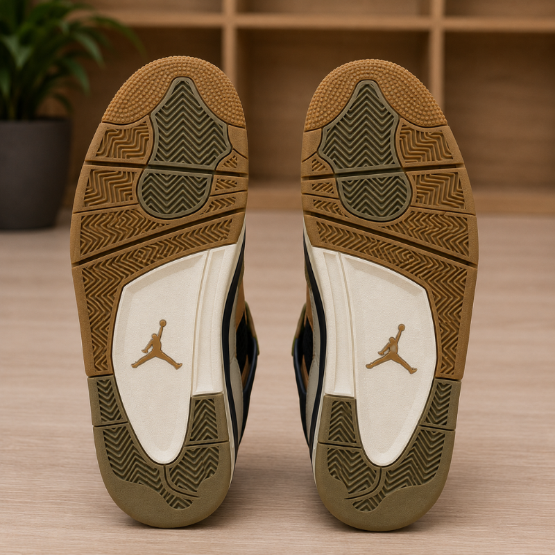 A_ir Jor_dan 4 Retro Tan Olive Sneakers for Men