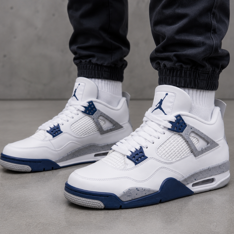 A_ir Jor_dan 4 Midnight Navy Sneakers for Men