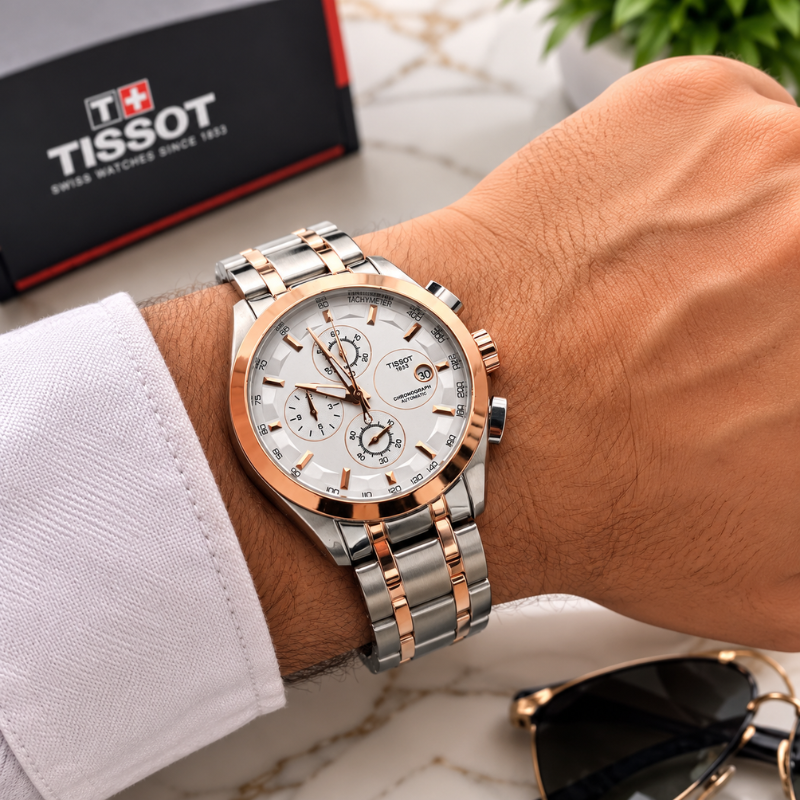 Tis_sot 1853 Two-Tone Chronograph Men's Premium Stainless Steel Watch