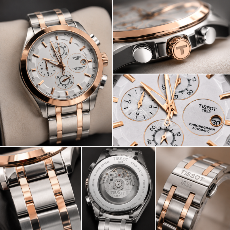 Tis_sot 1853 Two-Tone Chronograph Men's Premium Stainless Steel Watch