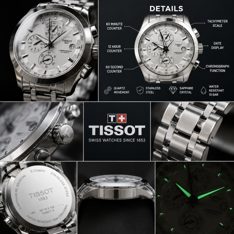 Tis_sot 1853 Silver Chronograph Stainless Steel Men's Watch