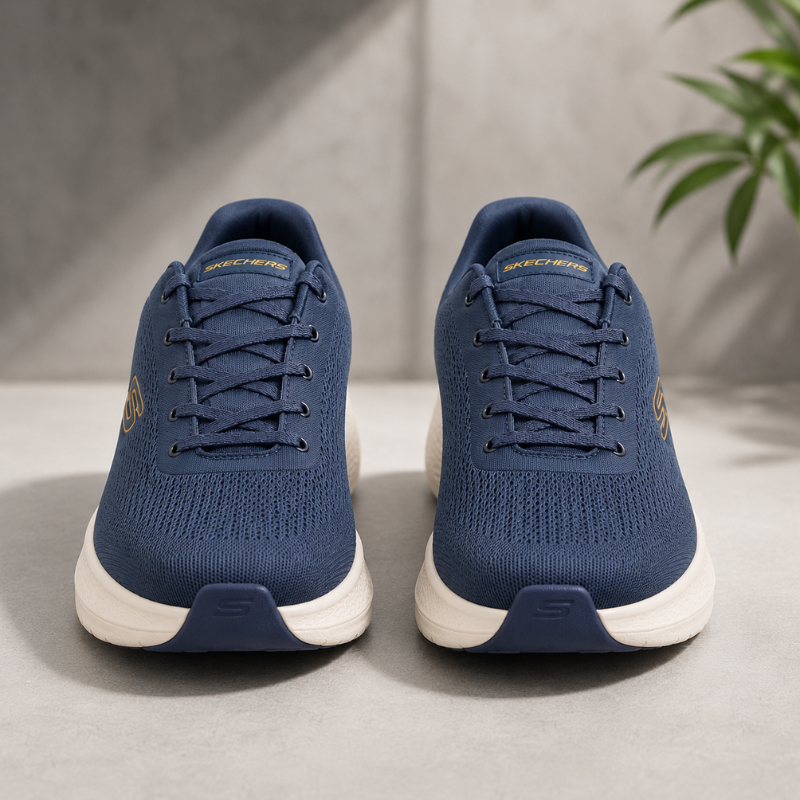 Ske_chers GOwalk Men's Navy Blue Walking Shoes with Cushioned Sole