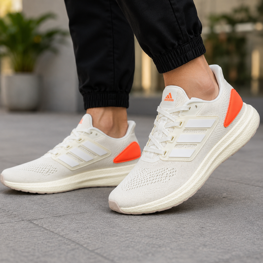 Adi_das Men's Off-White Running Shoes with Boost Cushion Sole