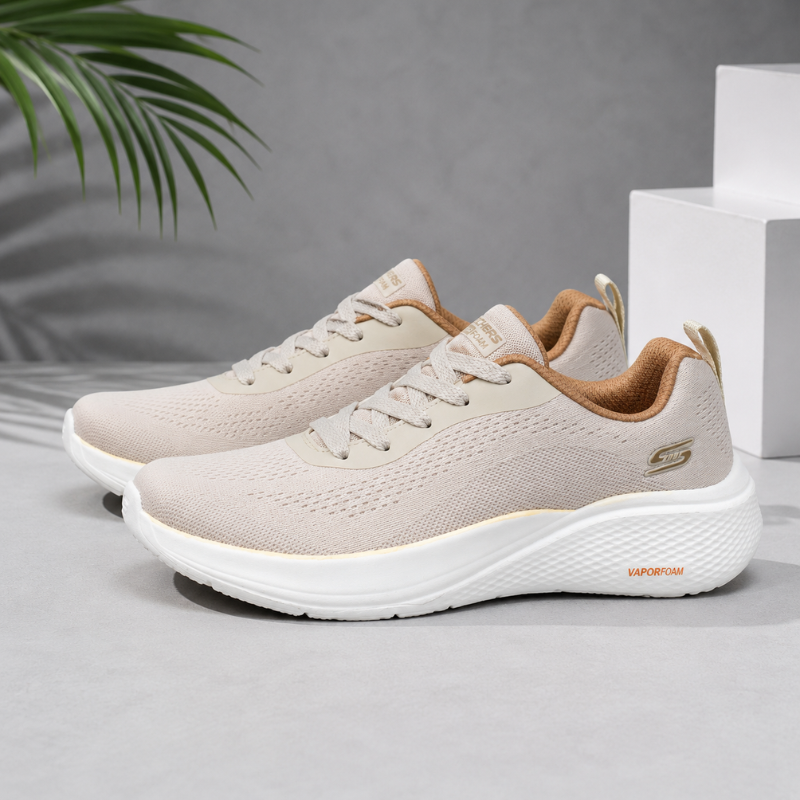 Ske_chers Vapor Foam Men's Beige Walking & Running Shoes
