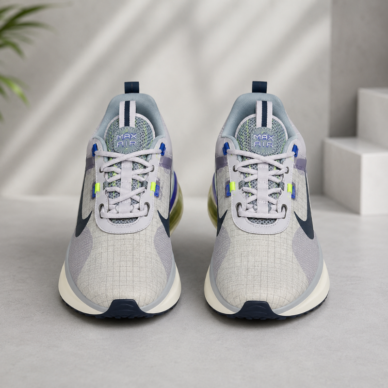 Ni_ke Air Max Men's Grey Running Shoes with Visible Air Cushion