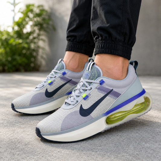 Ni_ke Air Max Men's Grey Running Shoes with Visible Air Cushion
