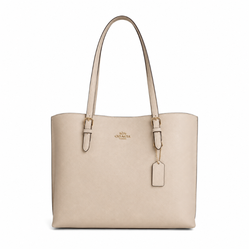 Pre_mium Women's Leather Tote Bag | Large Capacity Office & Everyday Shoulder Handbag | Beige