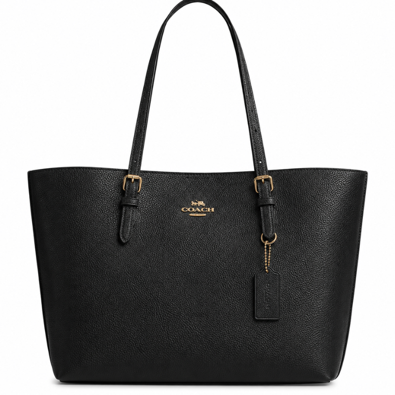 Pre_mium Women's Black Leather Tote Bag | Large Capacity Office & Everyday Shoulder Handbag