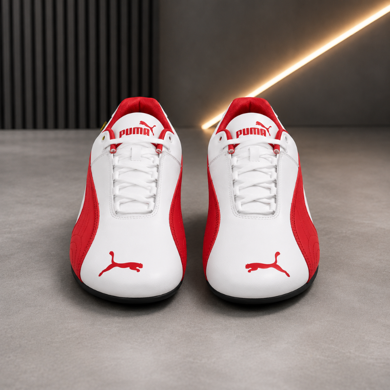 Pu_ma x Fer_rari Motorsport Sneakers – White/Red | Premium Racing Style Shoes