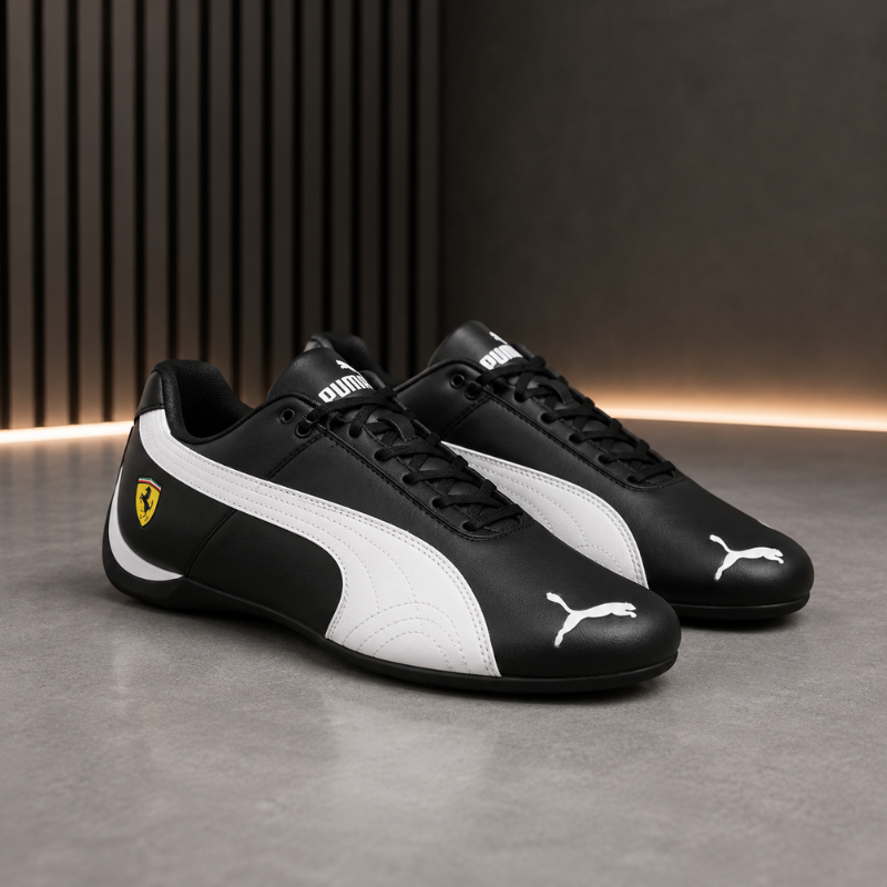 Pu_ma x Fer_rari Black Motorsport Sneakers – Premium Men's Casual Shoes