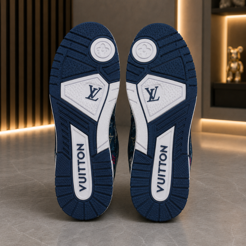 Lo_uis Vuit_ton Denim Monogram Sneakers – Premium Blue Luxury Casual Shoes