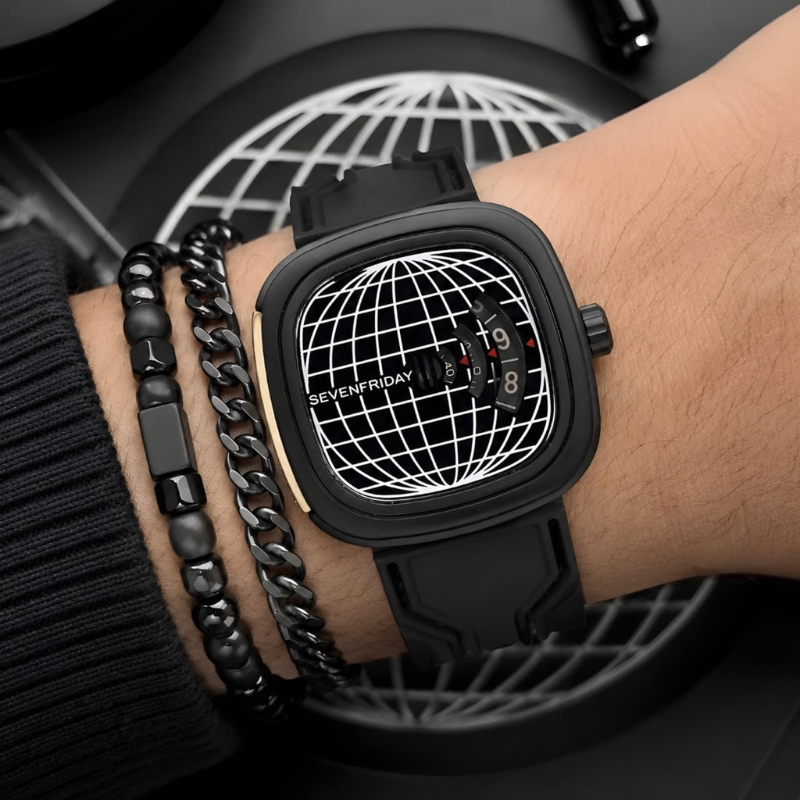 SE_VEN_FRI_DAY ME1/01 Automatic Men's Premium Black Silicone Strap Watch